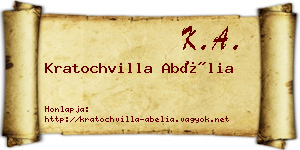 Kratochvilla Abélia névjegykártya